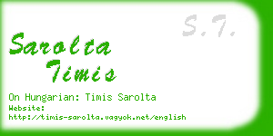 sarolta timis business card